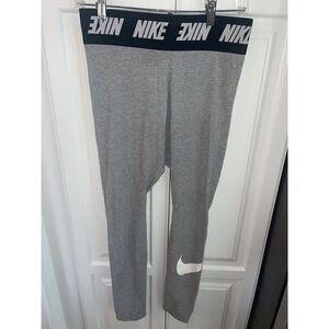 Nike Sportswear Club Leggings Womens M Gray Cotton Spandex